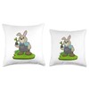 Rabbit Farmer Seedling Throw Pillow