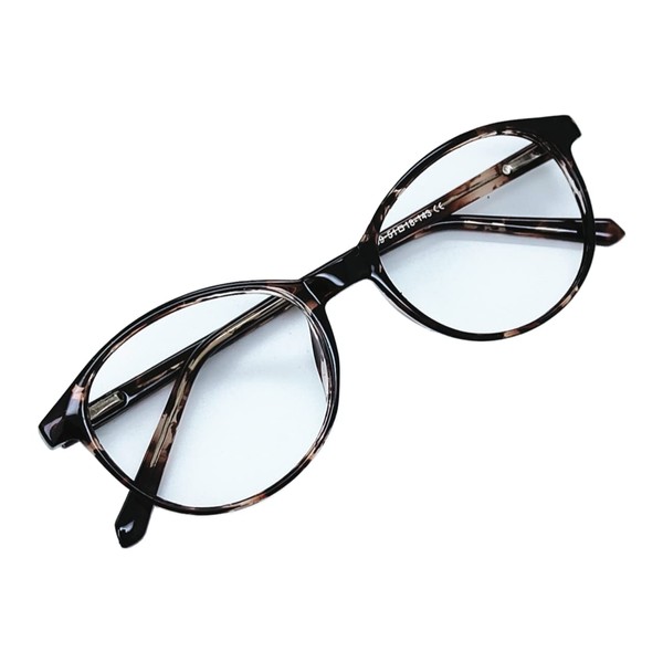 Reading Glasses Round Computer Readers for Women Men Eyeglasses Frames (C12, 0.75)