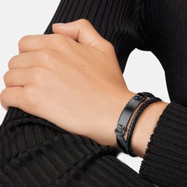 ChainsHouse Leather Wrap Bracelets for Women Cord Bracelets Mens Wrist Bracelets Woven Bracelet Black Bracelets Mens Bangle Surfer Bracelet Leather Bracelet for Men Braided Bracelets Rope Bracelets