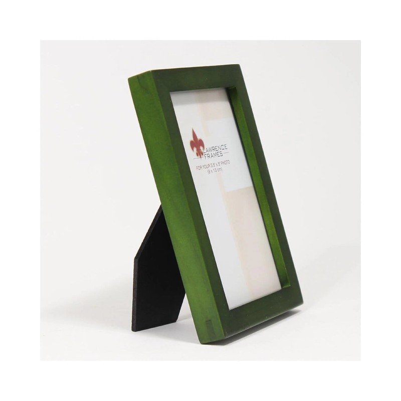 Lawrence Frames Contemporary Green Wood Picture Frame for 3.5x5 Photos