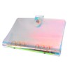 A8 6-Ring Rainbow Binder Cover, Clear Refillable Paper PVC Notebook