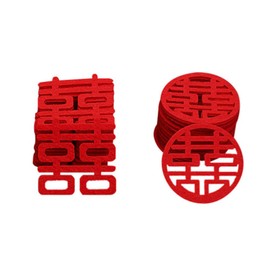 300 Pcs Mini Double Happiness Confetti Chinese Traditional Wedding Decoration Supplies for Wedding Bedding Candy Fruit Plate House Layout