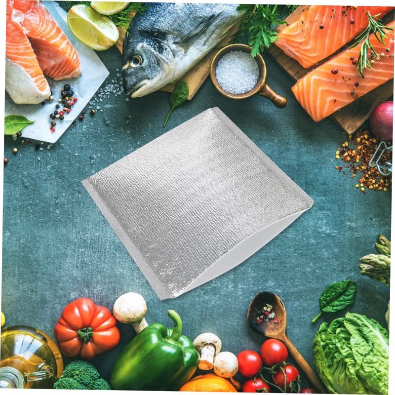 VICASKY 50pcs Aluminum Foil Insulation Bag Disposable Thermal Pouch for