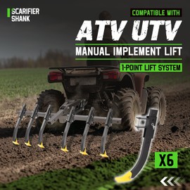 Wutist Scarifier Shank Compatible with ATV/UTV Manual Implement Lift 1-Point Lift System Plow Implements Soil Loosening Shank Chisels for Field Preparation, Gardening, Landscaping