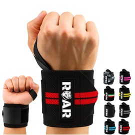 Roar Wrist Bandages Wrist Bandage for Fitness, Wrist Support, Bodybuilding, Weight Sports & Crossfit (Red)