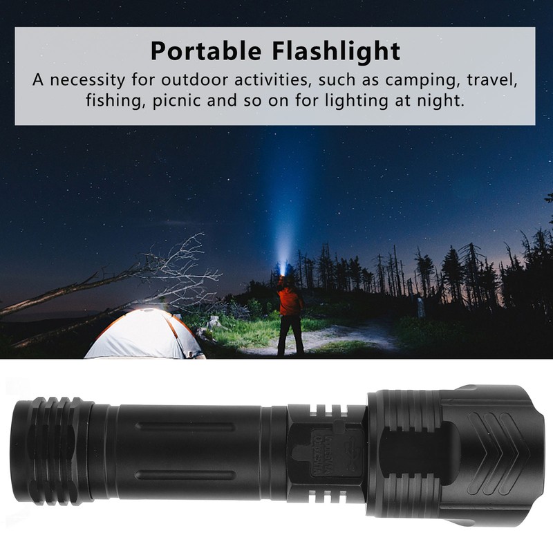 Outdoor Portable Flashlight USB Charging Torch Light Multifunctional Waterproof Flashlight