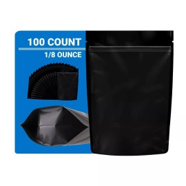 Loud Lock Mylar Bags 100 Count - 1/8 Ounce All Black Zip Seal Bags