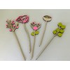 Wood flowers bouquet green - pink