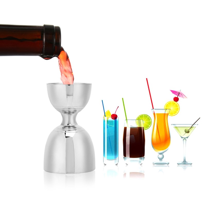 Stainless Steel Double Head Cocktail Jigger Mixer Bartending Tool for