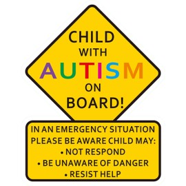 STICKY DUDE 1 pcs Child with Autism Awareness - 5 inches - Car Truck Decal Sticker. Alert Responders