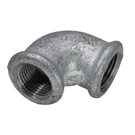 Angle 90° Cast with Internal Thread Rp 1/2 Inch (IG), Double-Sided, 25 Bar Malleable Cast Iron Galvanised