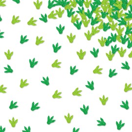 120pcs Dinosaur Confetti, Dinosaur Footprints Paper Scatter, Green Glitter Dino Roar T-Rex Table Scatter, Jungle Animal Themed Baby Shower Party Decoration