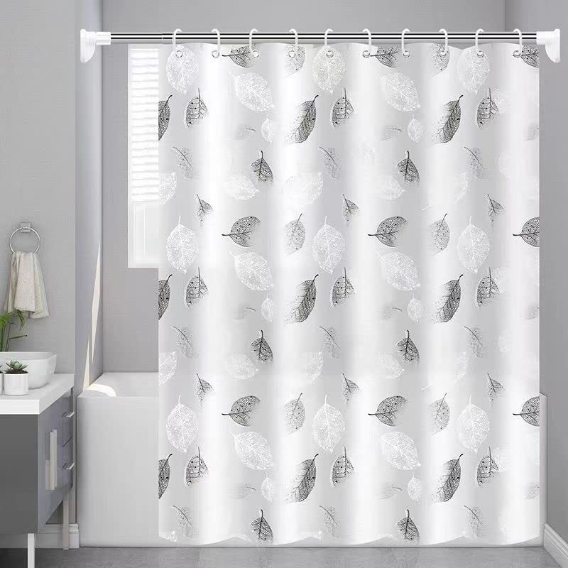 WOODFIB Shower Curtain, 100% PEVA Waterproof Anti-Mould Proof Resistant, Quick-Drying,