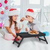 Artmeer Bed Tray Table with Folding Legs,Bamboo Breakfast in Bed