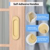 YogePote 8 Pack Self Stick Sliding Door Handles, Aluminum Alloy