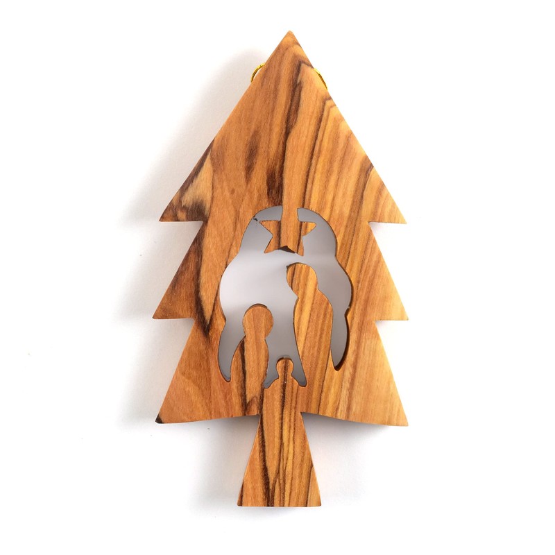 KASSIS Geschenkartikel Olive Wood Christmas Decoration Tree Decorations Set of