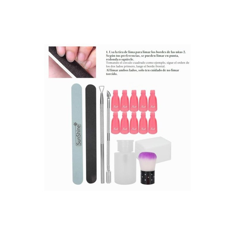 Juego de Limas de Uñas en Gel, Kit de Herramientas