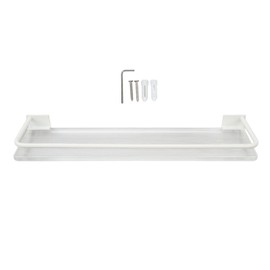 Shower Caddy Wall Mount Organizer Shelves Aluminium Cream Style Large Capacity Versatile Storage Rack for Bathroom Without Towel Hanger