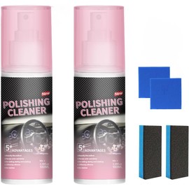 Polishing Cleaner Car Interior, 100ML Car Interior Cleaner, Interior Detailer Spray, Car Interior Detailing Cleaner for Rubber, Leather& More, Multi-Surface Cleaning for Car Interior(2PCS)