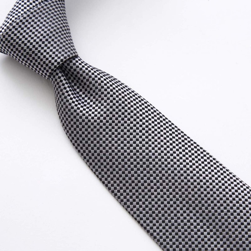 Ojier Men's Necktie/Jacquard Tie, 100% Silk Silk, Plain, Mini Plaid,