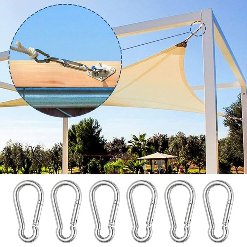 Pack of 20 Carabiner M4 Carabiner Hooks Stainless Steel 304