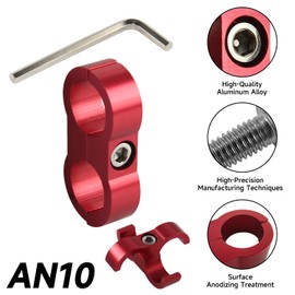 10AN Hose Separator Clamp Aluminum Fuel Line Separators Clamp bracket Fitting Adapter for Fuel Line, Oil Line, Brake Line, Water Pipe and Gas Line,4Pcs Red.