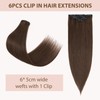 TESS Clip in Extensions Echthaar 6stk 33g, 6 Clip in