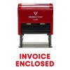 Invoice Enclosed Self Inking Rubber Stamp (Red Ink) - Medium