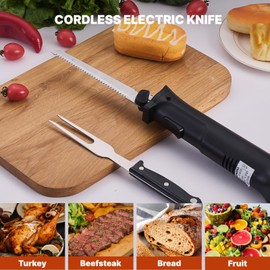 Cordless Electric Knife – Rechargeable Electric Knives with Safety Lock, Ergonomic Handle, Versatile Bread Slicer, Bread Knife for Effortless Carving of Meats, Cheese – Perfect for Kitchen Use