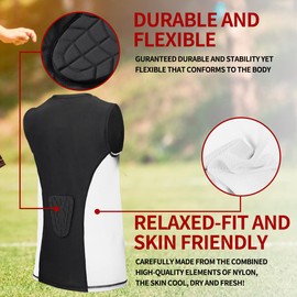 Kids Youth Chest Protector Heart Guard Sternum Protective Shirt for Baseball, Football, Lacrosse