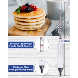 Cimalab Maple Syrup Hydrometer, Accurate Hydrometer for Maple Syrup Making, Hydrometer Maple Syrup Supplies with Brix & Baume Scales, Syrup Hydrometer for Measure Sugar Content in The Syrup Sap