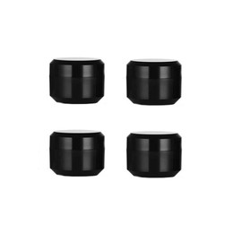 Black Round Plastic Jars Set of 4, Empty Lotion Travel Accessories with Lid - Small 30g/1oz Containers for Cosmetic & Face Cream