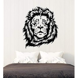 Vinyl Wall Decal Lion Predator Animal King Head Tribal Stickers Mural Large Decor (g1387) Black