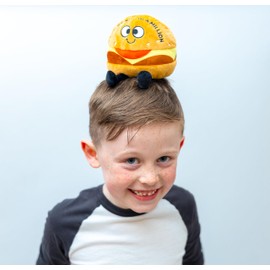 Bun in a Million Burger Meme Plushie-Funny Pun Meme Gag Gift, White Elephant, Present, Great for Emotional Support, Fun Desk Accessory, Kids, Teens, Adults