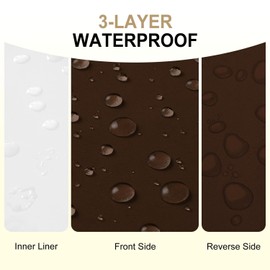 downluxe Waterproof Outdoor Chair Cushions Set of 4, 19" x 19" x 3" Patio Chair Cushion with Non-Slip Ties & Handle, Square Outdoor Cushion for Patio Furniture with Removable Cover, Brown