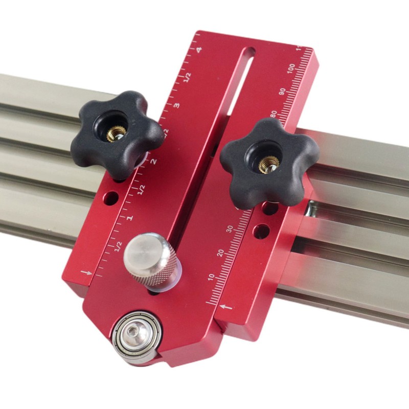 Table Saw Limit Fence Aluminum Alloy Red Retractable Adjustable Table
