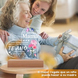 Regalo del Día de la Madre,Regalos de Cumpleaños para Mamá，Luz Nocturna con Frase en Español, Regalo único para el Día de la Madre, San Valentín, Navidad, Acción de Gracias