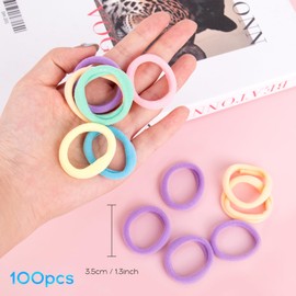 Pack of 100 Hair Bobbles Girls Colourful Elastic Hair Bobbles Mini Hair Band Baby Multicoloured Soft Cable Elastic Small for Girls Children Toddlers Baby