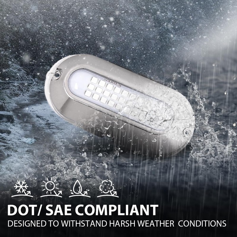 ALLGOOD 2 Pcs LED Pontoon Boat Docking Light Bright White