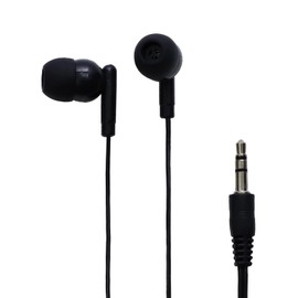 Avid AE-215 in-Ear Earbud Headphones with 3.5mm Plug and Silicon Ear Tips (50 Pack, Black)