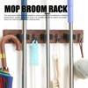 2pcs Mop Broom Holder 3 Positions 4 Hooks Wall Mount