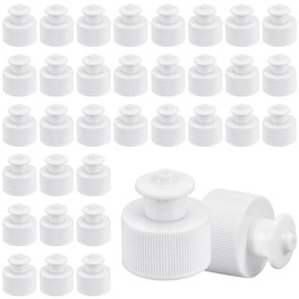 OLYCRAFT 100Pcs 28/410 White Plastic Push Pull Replacement Caps 28mm Inner Diameter Twisted Sport Bottle Lid Plastic Water Bottle Cap for Water Bottle Replacement Tops Sport Bottle Lid
