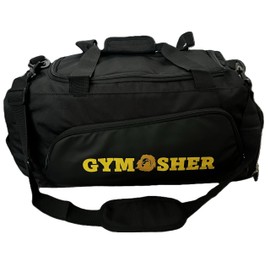 GYM SHER Men's Gym & Sports Waterproof Duffel Bag with Shoe Pocket & Side Wet Pocket. Ideal for Gym, Sports, Swimming, Leisure, & Travel Luggage. Large Capacity 58cm x 26cm x 26cm