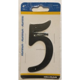Hillman (#5, 1/16”H 4”L) Hillman BLACK House Number #5 Flat w/Nails