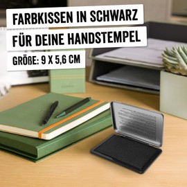 Trodat Imprint Handstempelkissen 9071M für den täglichen Bedarf zu Hause und im Büro – 1 Stempelkissen schwarz, robuster Metalldeckel, wasserbasierte Tinte, Größe 9 x 5 cm, optimal für Handstempel geeignet