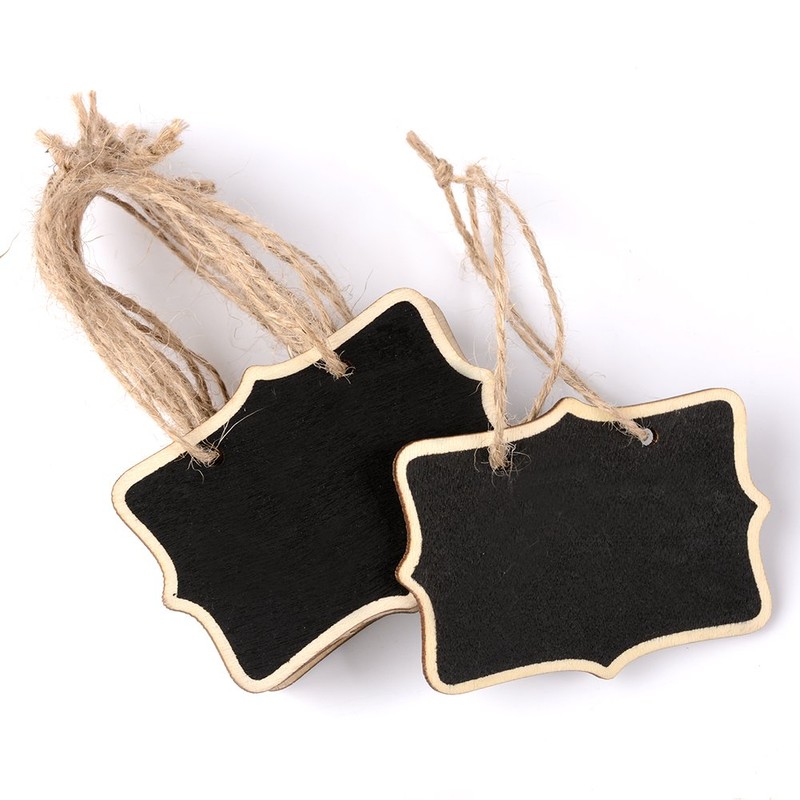 AUSTOR 14 Pcs Mini Chalkboards Signs Hanging Rectangle Chalkboards Double