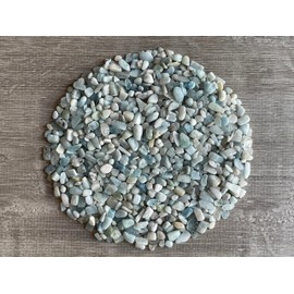 Chips de aguamarina - Mini piedras naturales de aguamarina, aguamarina triturada sin perforar, aguamarina genuina semipulida (113 g/1/4 libras)