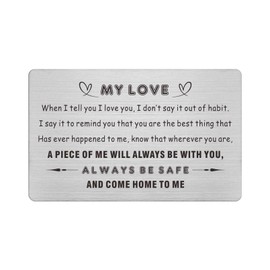 Resdink When I tell I love You Gifts to My Boyfriend Husband Drive Safe Wallet Card, Husband Birthday Card for Men