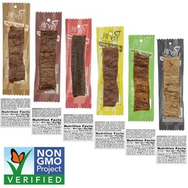 Primal Spirit Vegan Jerky - Sampler Pack, 10g. Plant Based Protein, Certified Non-GMO ("Classics" Thai Peanut, Mesquite Lime, Teriyaki, Hot & Spicy, Hickory Smoked, & Texas BBQ, 24-Pack, 1 oz.)