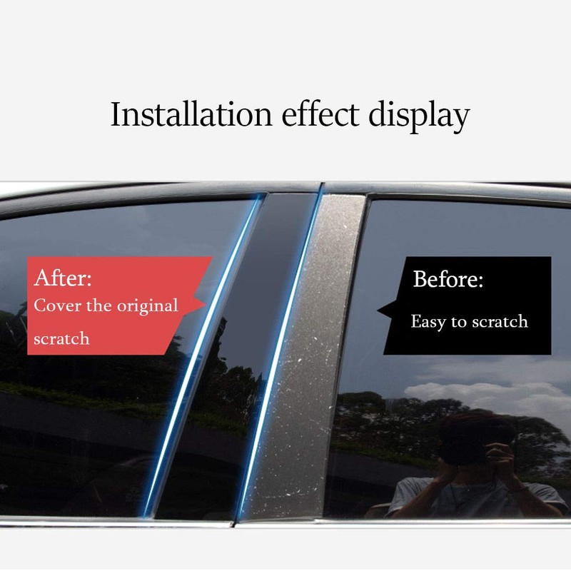 BOLTRY Automobile Door Window Pillar Post Trim 6Pcs for Honda
